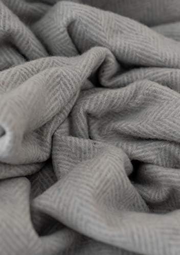 The Tartan Blanket Co Recycled Wool Herringbone Blanket 59 x 75