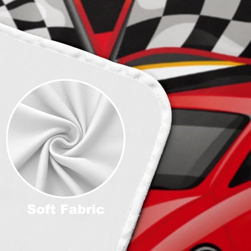 Deven Red Race Car Checkered Cooling Blanket for Toddler