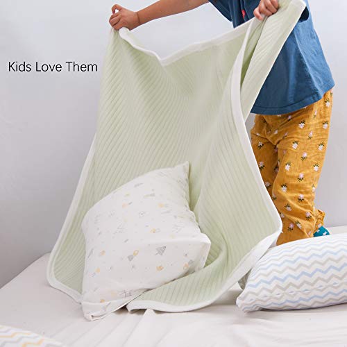 NTBAY Jersey Cotton Quilted Toddler Blanket - Camel Stripe 30x40 Inches