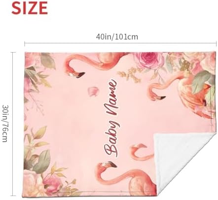 COWSROCK Flamingo Baby Blanket with Name Custom Print