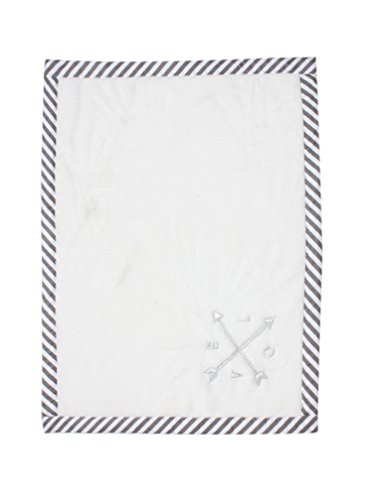 Bacati Love Arrows Plush Blanket Silver Grey