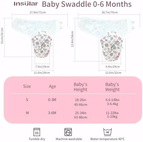Insular Soft Cotton Swaddle Wrap 3 Pack for Newborn Infant