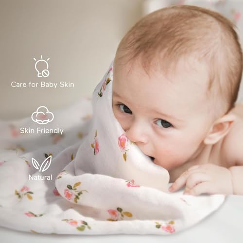Momcozy Muslin Swaddle Blankets 4 Pack 47x47 Inches
