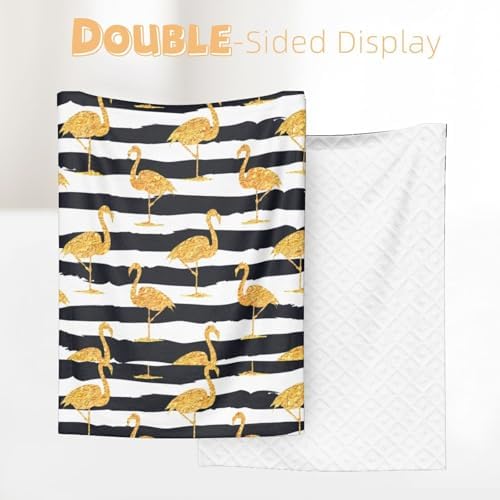 Salelf Gold Flamingo Baby Blanket 30x40 Inch