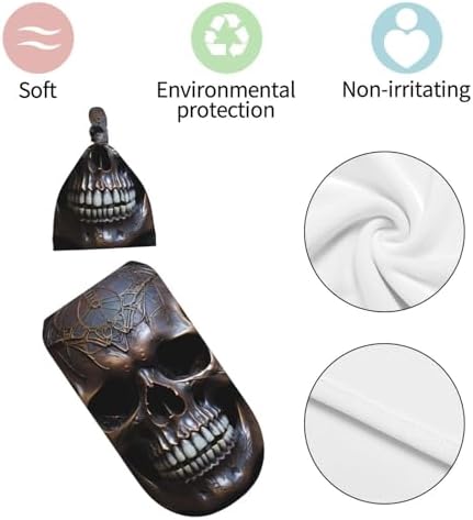 Copper Skull Print Newborn Swaddle Blanket Set with Beanie