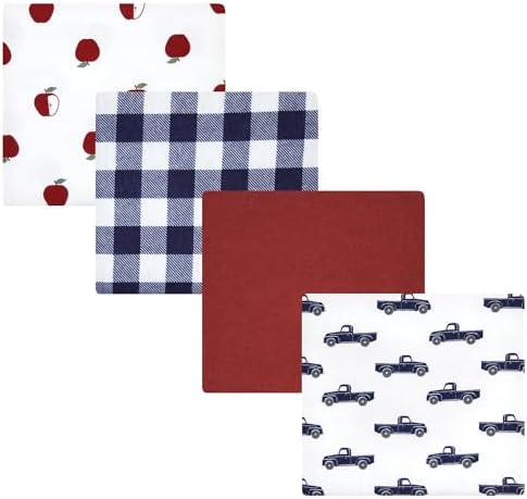 Luvable Friends Little Treasure Flannel Receiving Blankets 4 Pack