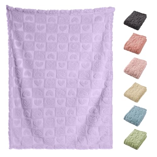 Yagle Mate 4 Pcs Checkered Baby Blankets 30x40 Purple