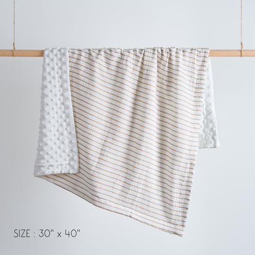 Meracorallo 30 x 40 Neutral Stripe Baby Blanket