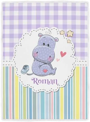 Deven Cute Hippo Purple Cooling Blanket for Toddler 1