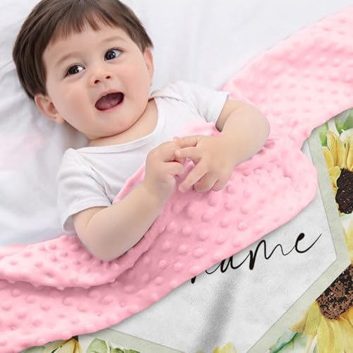 Personalized Baby Blanket with Yellow Bee Design