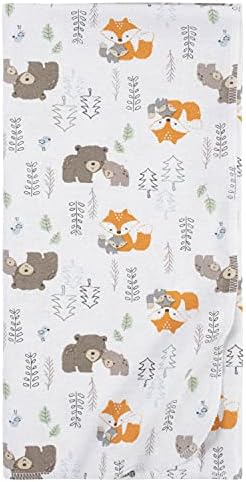 Gerber Woodland White Flannel Swaddle Blankets 5 Count