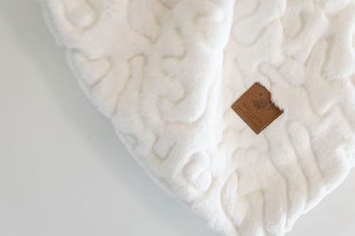 Cuddle Cookie Baby Solid Faux Fur Blanket Ivory
