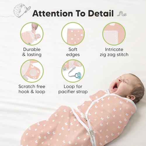 KeaBabies 3-Pack Organic Sleep Sacks for Newborns 0-3 Months
