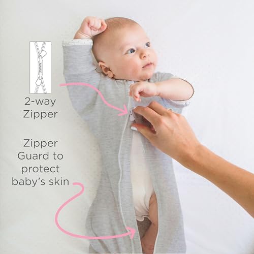 SwaddleDesigns Transitional Swaddle Sack 0-3 Months Heathered Oatmeal