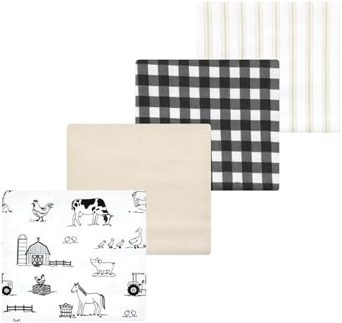 Luvable Friends Hudson Baby Flannel Receiving Blankets 4pk 5