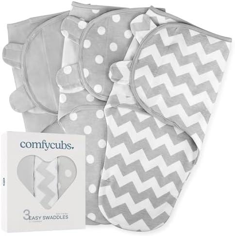 Comfy Cubs Swaddle Blanket 3 Pack - Grey