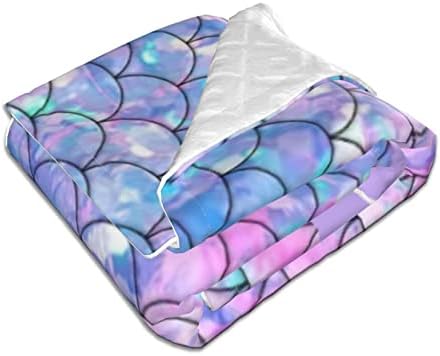 KILOWR Personalized Mermaid Scales Baby Blanket for Girls