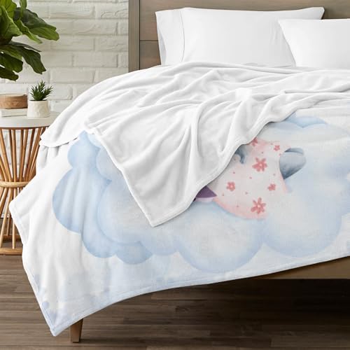 Personalized Baby Elephant Blanket 40x50 Inches for Boys Girls