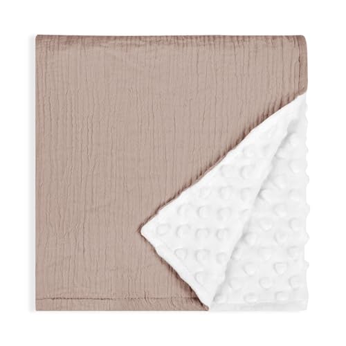 Man Fai Sky Baby Blankets - Breathable Muslin Dotted Wool 30x40 Inch Khaki