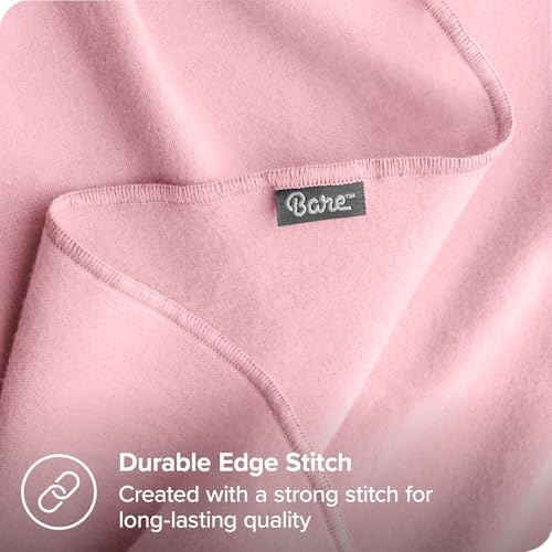 Bare Home 6-Pack Flannel Receiving Blankets 100 Cotton Hypoallergenic Light Pink