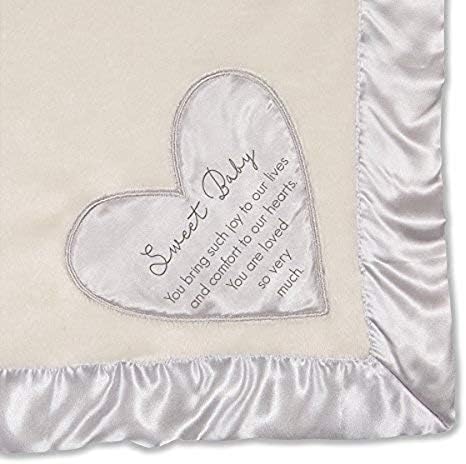 Sweet Baby Silver Silk Edge Royal Plush Blanket 30x40