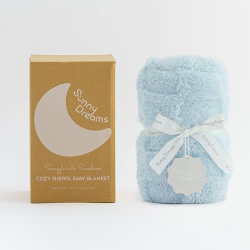 Checkered Double-Sided Fleece Baby Blanket - Blue 30x40 Inches