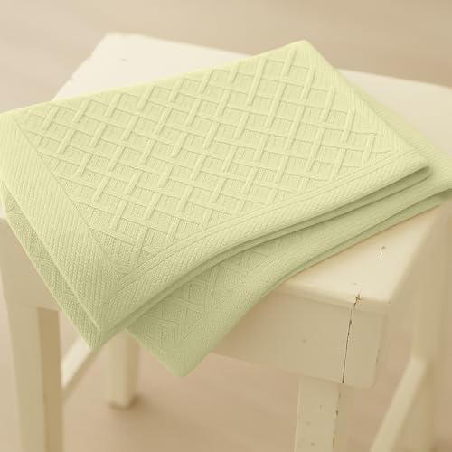 LullabyMall Knit Baby Blanket Cream 20x30 1