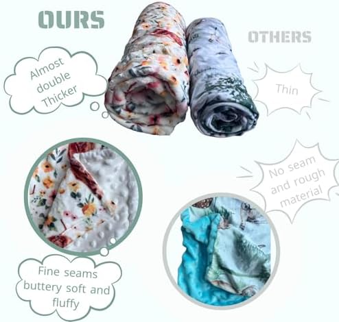 Boho Animal Mink Baby Blanket with Dotted Backing - 30x40