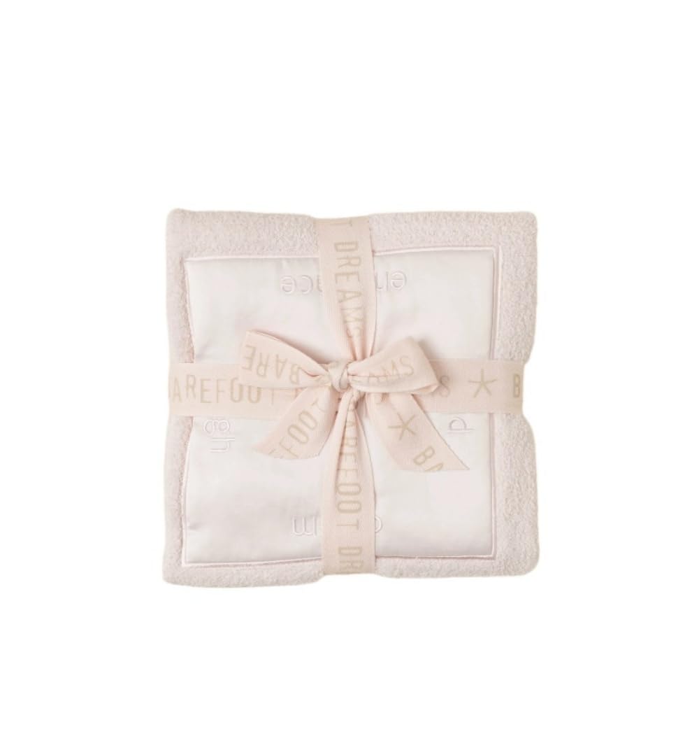 Barefoot Dreams CozyChic Satin Trim Receiving Blanket Pink