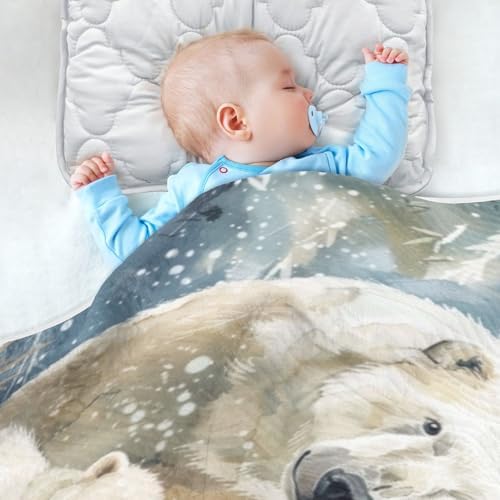 Soft Baby Blanket for Boys Girls 30x40 Inch Polar Bear Bed Blanket