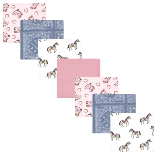 Hudson Baby Unisex Flannel Receiving Blankets 7-Pack Bundle Cowgirl