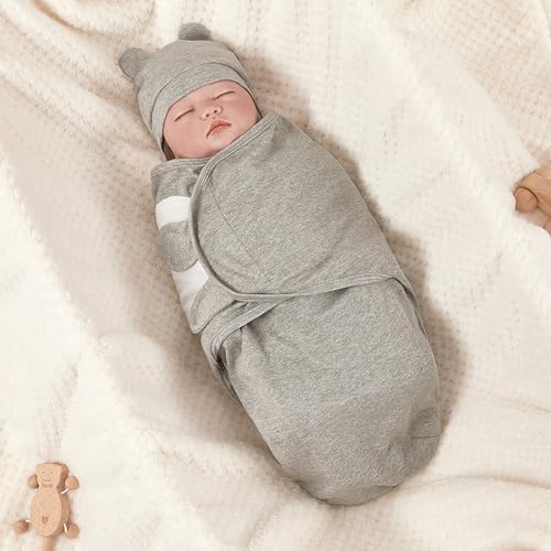 3-Pack Organic Baby Swaddle Sleep Sacks - Newborn 0-3 Months Grey