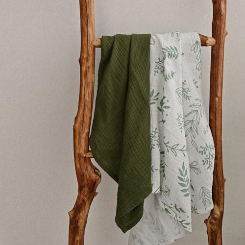 LYRICHOM Muslin Swaddling Blankets 5 Pack Neutral for Newborn Boys Girls