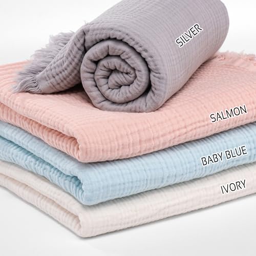 Personalized Muslin Baby Blanket with Name Embroidery