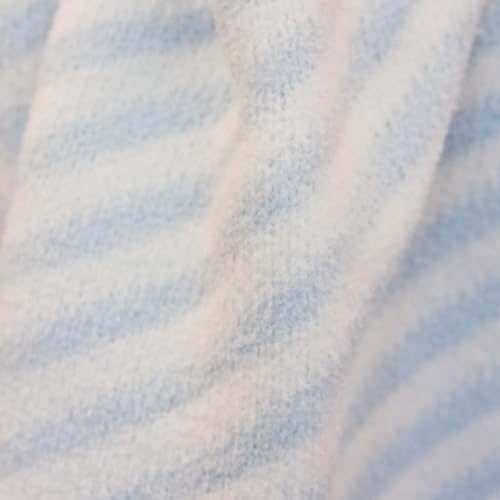 LITTLE CELEBRITY Chenille Baby Blanket - Soft Plush 40x30 Inches Blue Stripes