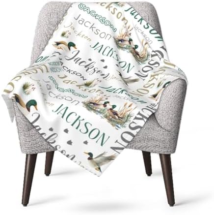 Personalized Mallard Baby Blanket with Name 1