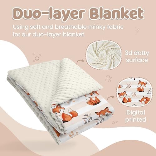 SANDJEST 30x40 Minky Blanket with Dotted Backing