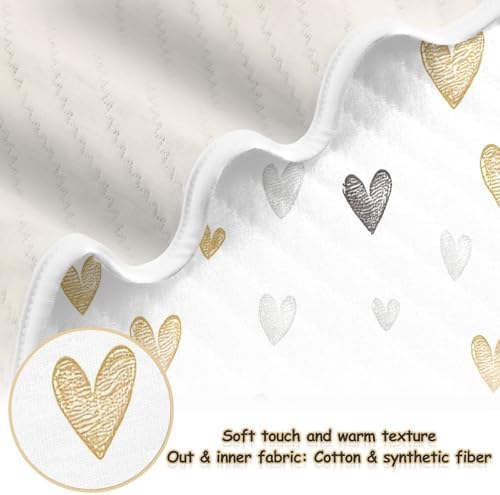 Wassud Doodle Hearts Baby Blanket 30 x 40 Inch