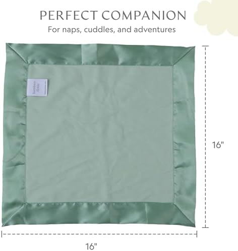 Ultra-Soft Fleece Baby Security Blanket with Satin Trim - 16 x 16 - Sage