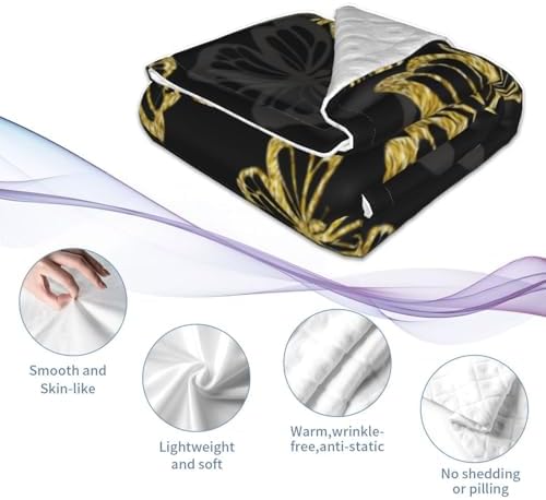 Salelf Golden Glitter Butterflies Baby Blanket 30x40 Inch 1