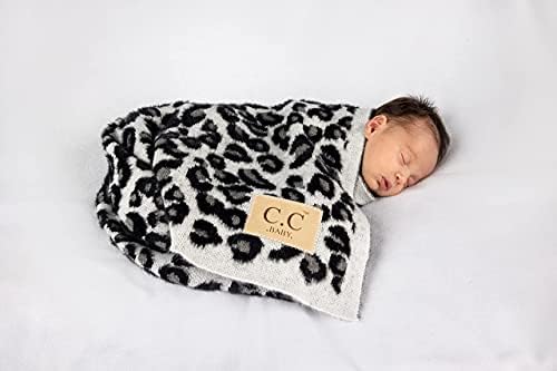 Funky Junque Leopard Print Baby Blanket Ivory 30x35in