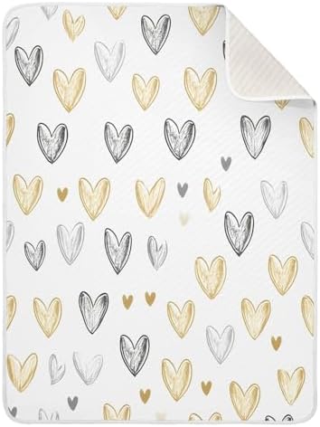 Wassud Hearts Soft Baby Blanket 30x40 Inch Cozy Toddler Blanket