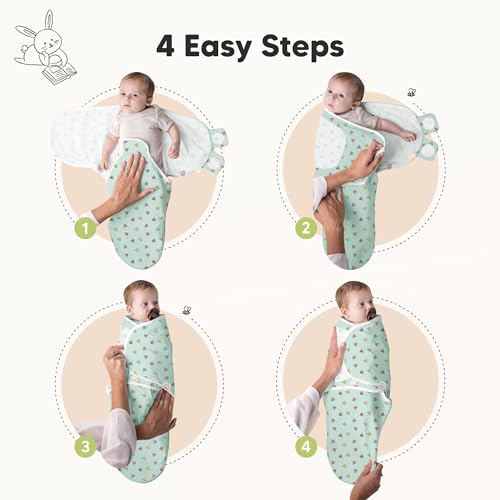 KeaBabies 3-Pack Organic Sleep Sacks for Newborns 0-3 Months