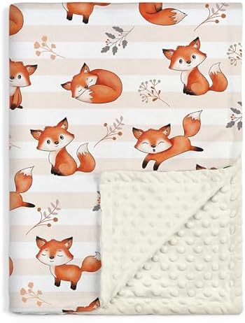 SANDJEST 30x40 Minky Blanket with Dotted Backing