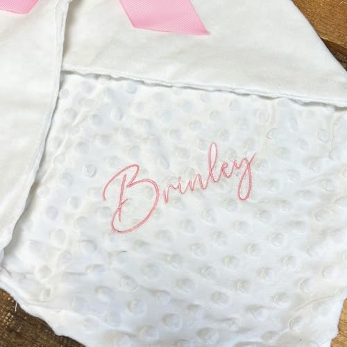 Threadart Personalized Embroidery Minky Blanket for Baby