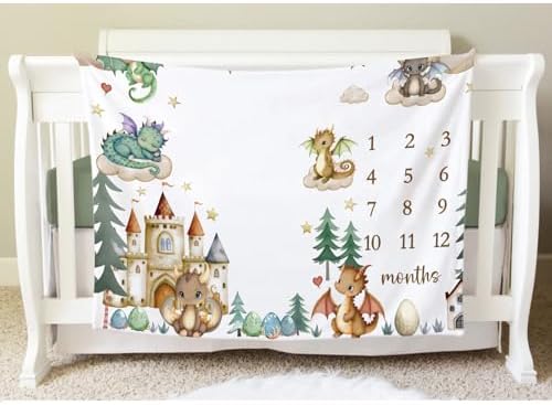Yuzioey Boy Dragon Growth Tracking Blanket 50x40
