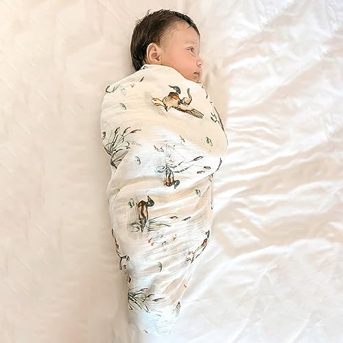 LifeTree Muslin Swaddle Blanket Mallard Duck