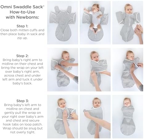 SwaddleDesigns Omni Swaddle Sack for Newborn 6-Way Flexibility