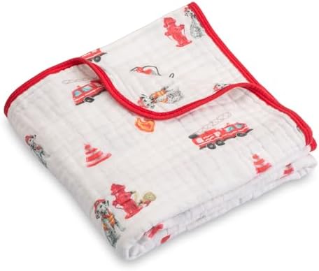 LollyBanks Dogs Print Muslin Baby Blanket 6 Layers 47x47