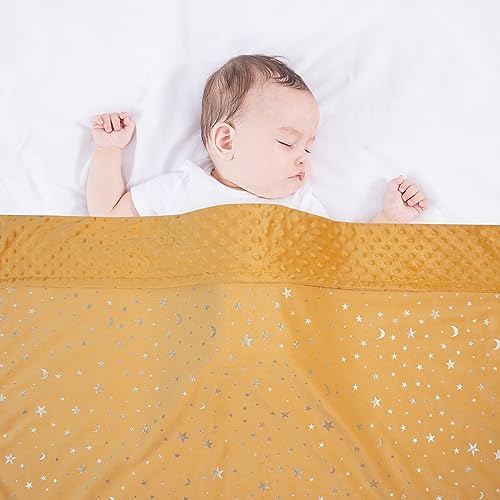 Donsonny Baby Blanket Soft Minky Reversible Star Moon Design